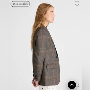 NWT Madewell Cardigan Blazer in Plaid M womens crafted in Italian fabric wool
